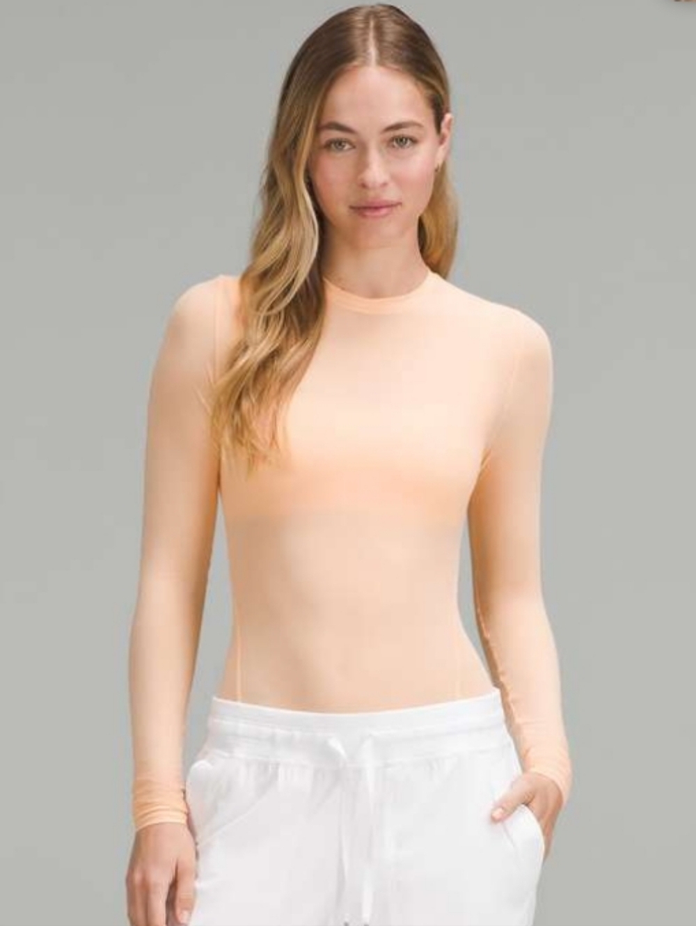 Lululemon Wundermost Nulu Mesh Long-Sleeve Crewneck Bodysuit Size S NWT